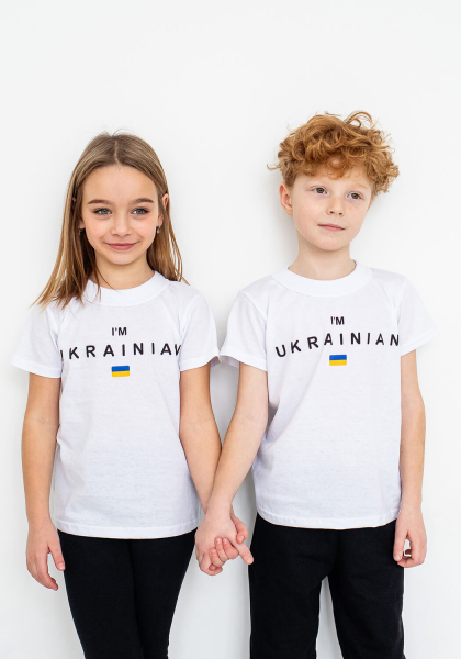 Футболка с принтом я украинец белая