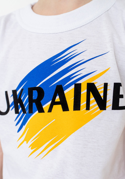 Футболка з принтом Україна біла