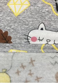 Пижама для девочки котик бриллиант серая начес