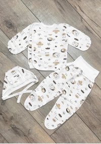 Комплект для новонародженого Євро хмаринки молочний байка