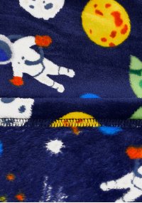 Пижама для мальчика теплая космос синяя велсофт (махра)