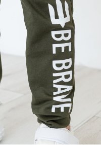 Штаны для мальчика с принтом хаки двунитка