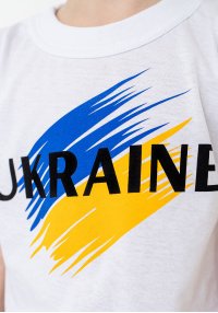 Футболка з принтом Україна біла
