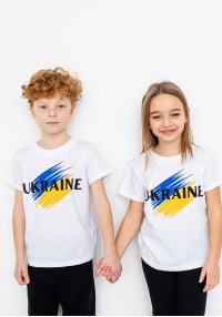 Футболка з принтом Україна біла
