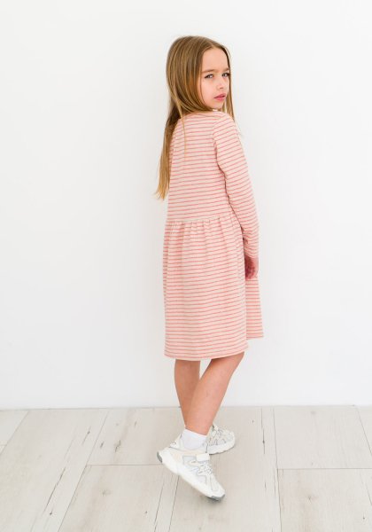 Плаття для дівчинки Олександра смужка бежева фулікра