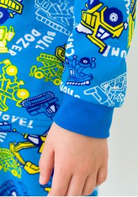 Піжама для хлопчика бульдозер синя інтерлок