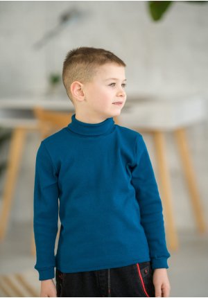 Водолазка для мальчика темно-бірюзовий рубчик