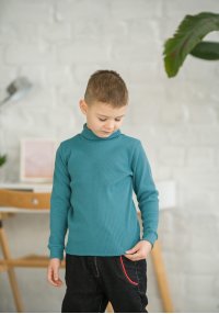 Водолазка для хлопчика блакитна рубчик