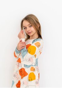 Плаття для дівчинки Олександра абстракція бежеве фулікра