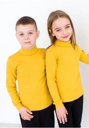 Водолазка дитяча гірчична рубчик