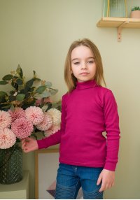 Водолазка для дівчинки малинова рубчик