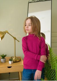 Водолазка для дівчинки малинова рубчик