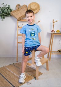 Комплект для мальчика летний Гарри голубой кулир